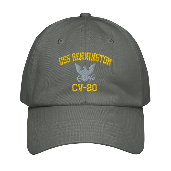 USS Bennington (CV-20) Embroidered Under Armour® Dad Hat Tactically Acquired Grey  