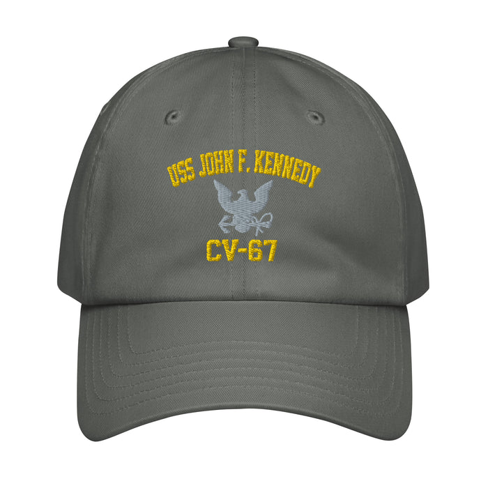 USS John F. Kennedy (CV-67) Embroidered Under Armour® Dad Hat Tactically Acquired Grey  