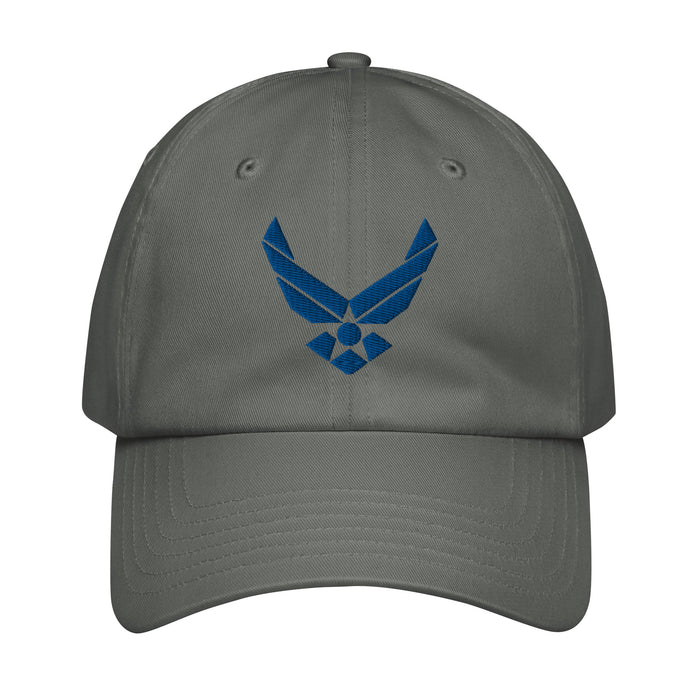 USAF Emblem Embroidered Under Armour® Dad Hat Tactically Acquired Grey  