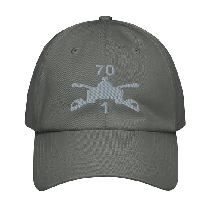 1-70 Armor Regiment (1-70 AR) Embroidered Under Armour® Dad Hat Tactically Acquired Grey  