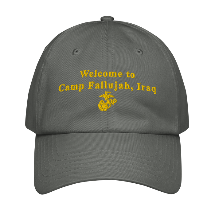 Welcome to Camp Fallujah Iraq USMC Under Armour® Hat Tactically Acquired Grey  