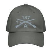 A Co. 1-187 Infantry Embroidered Under Armour® Dad Hat Tactically Acquired Grey