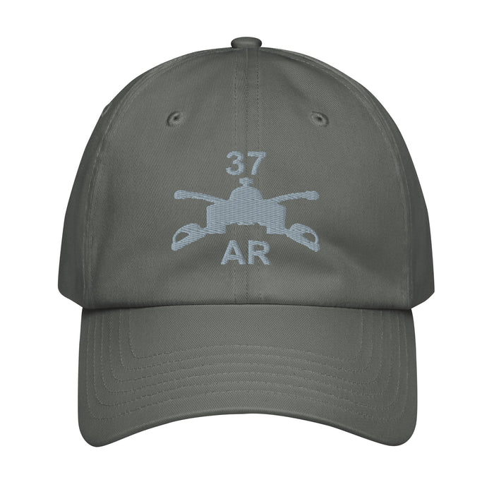 37th Armor Regiment Embroidered Under Armour® Dad Hat Tactically Acquired Grey