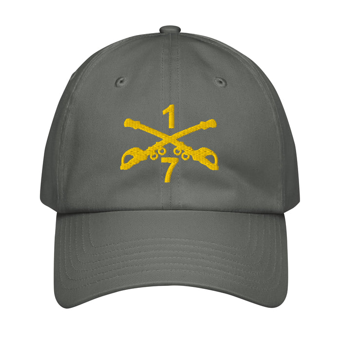 7-1 CAV Embroidered Under Armour® Dad Hat Tactically Acquired Grey