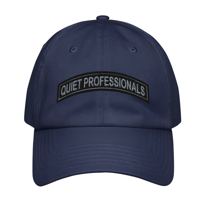 Quiet Professionals Embroidered Special Forces Tab Under Armour® Dad Hat Tactically Acquired Navy  