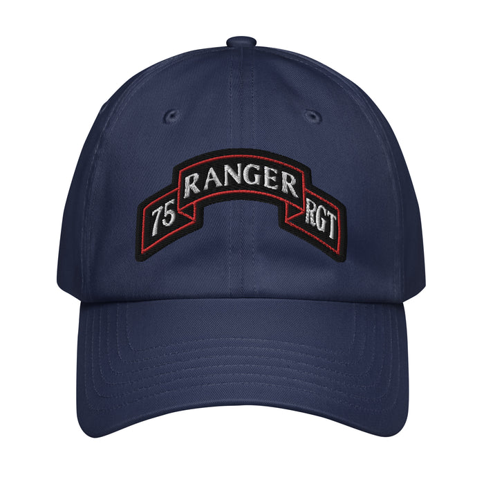 75th Ranger Regiment Tab Embroidered Under Armour® Dad Hat Tactically Acquired Navy  