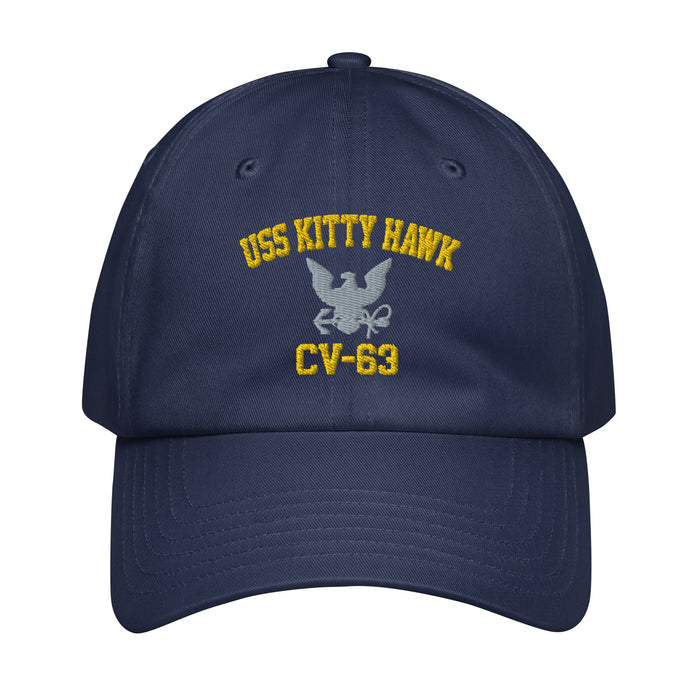 USS Kitty Hawk (CV-63) Embroidered Under Armour® Dad Hat Tactically Acquired Navy  