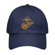 USMC Tan EGA Embroidered Under Armour® Dad Hat Tactically Acquired Navy  