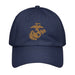 USMC Tan EGA Embroidered Under Armour® Dad Hat Tactically Acquired Navy  