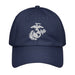 USMC White EGA Embroidered Under Armour® Dad Hat Tactically Acquired Navy  