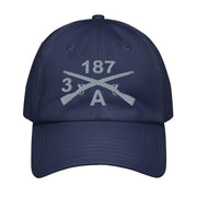 A CO. 3-187 INF RGT Embroidered Under Armour® Dad Hat Tactically Acquired Navy
