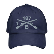 B Co. 1-187 Infantry Embroidered Under Armour® Dad Hat Tactically Acquired Navy