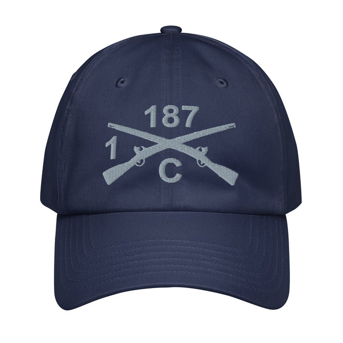 C Co. 1-187 Infantry Embroidered Under Armour® Dad Hat Tactically Acquired Navy