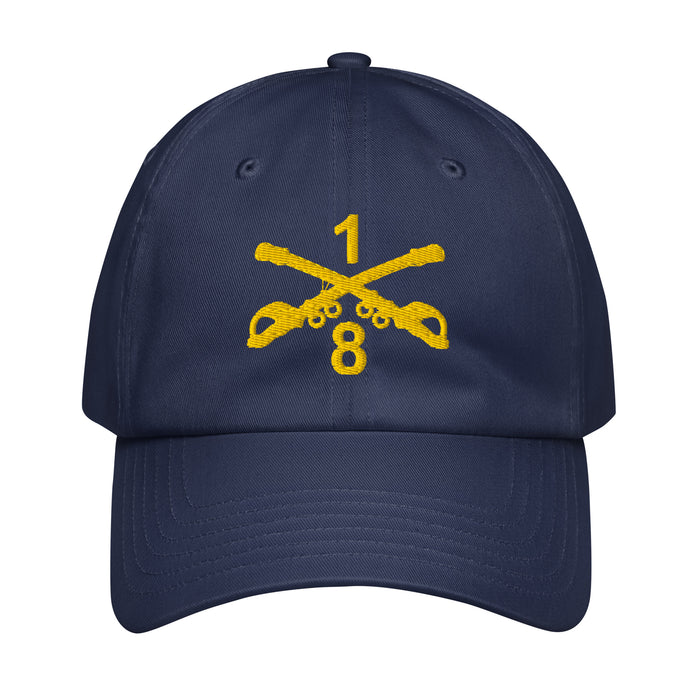 8-1 CAV Embroidered Under Armour® Dad Hat Tactically Acquired Navy