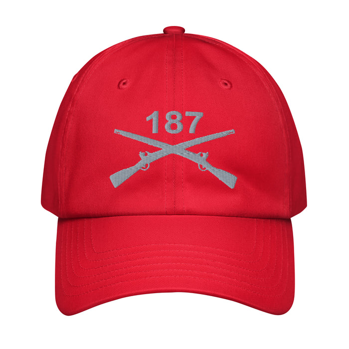 187th Airborne Infantry Embroidered Under Armour® Dad Hat Tactically Acquired Red