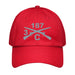 C CO. 3-187 INF RGT Embroidered Under Armour® Dad Hat Tactically Acquired Red