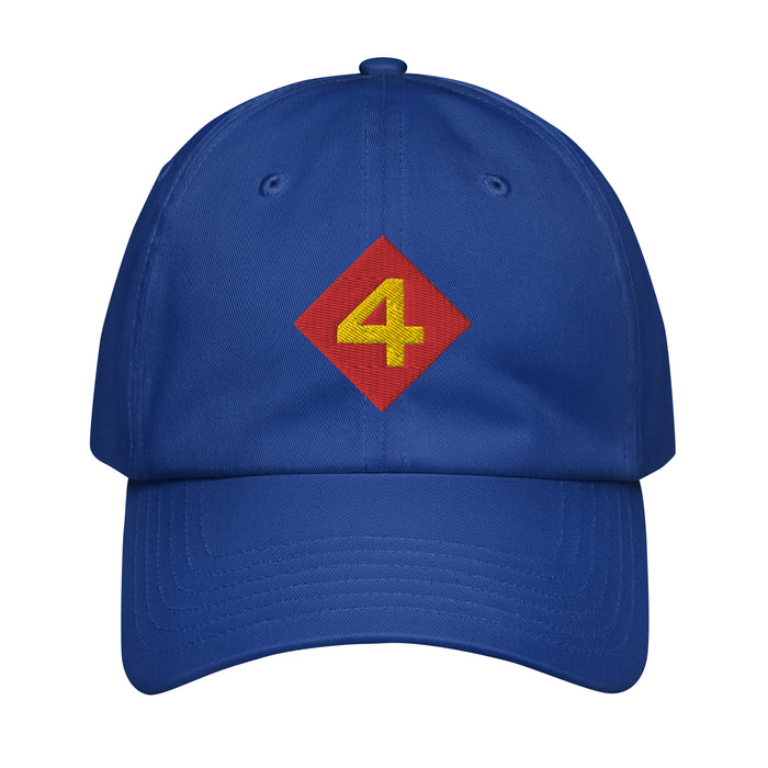 4th Marine Division Embroidered Under Armour® Dad Hat Tactically Acquired Royal Blue  