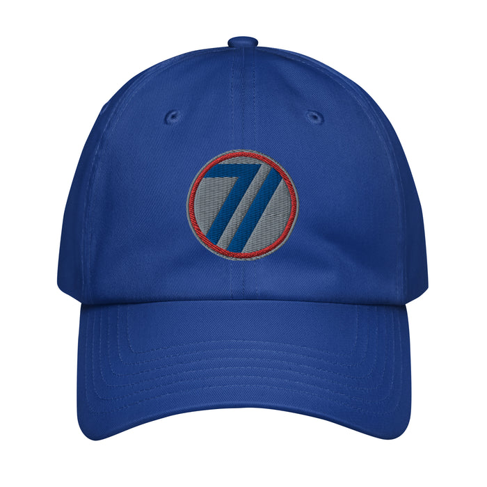 71st Infantry Division Embroidered Under Armour® Dad Hat Tactically Acquired Royal Blue  