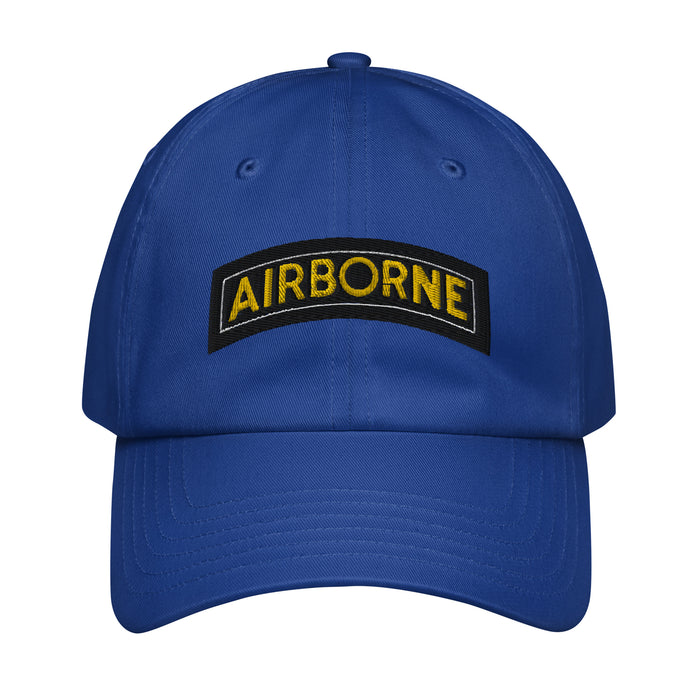 U.S. Army Airborne Tab Embroidered Under Armour® Dad Hat Tactically Acquired Royal Blue  