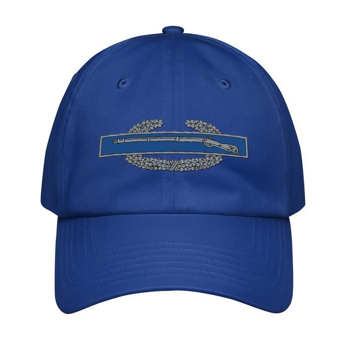 U.S. Army CIB Embroidered Airborne Tab Under Armour® Dad Hat Tactically Acquired Royal Blue  