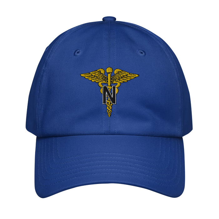 U.S. Army Nurse Corps Embroidered Under Armour® Dad Hat Tactically Acquired Royal Blue  