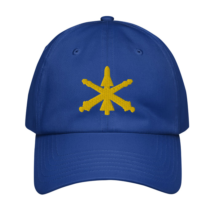 U.S. Army Air Defense Artillery Embroidered Under Armour® Dad Hat Tactically Acquired Royal Blue  
