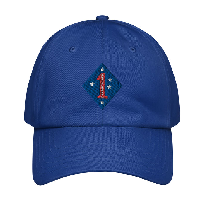 1st Marine Division Embroidered Under Armour® Dad Hat Tactically Acquired Royal Blue  