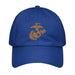 USMC Tan EGA Embroidered Under Armour® Dad Hat Tactically Acquired Royal Blue  