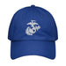 USMC White EGA Embroidered Under Armour® Dad Hat Tactically Acquired Royal Blue  