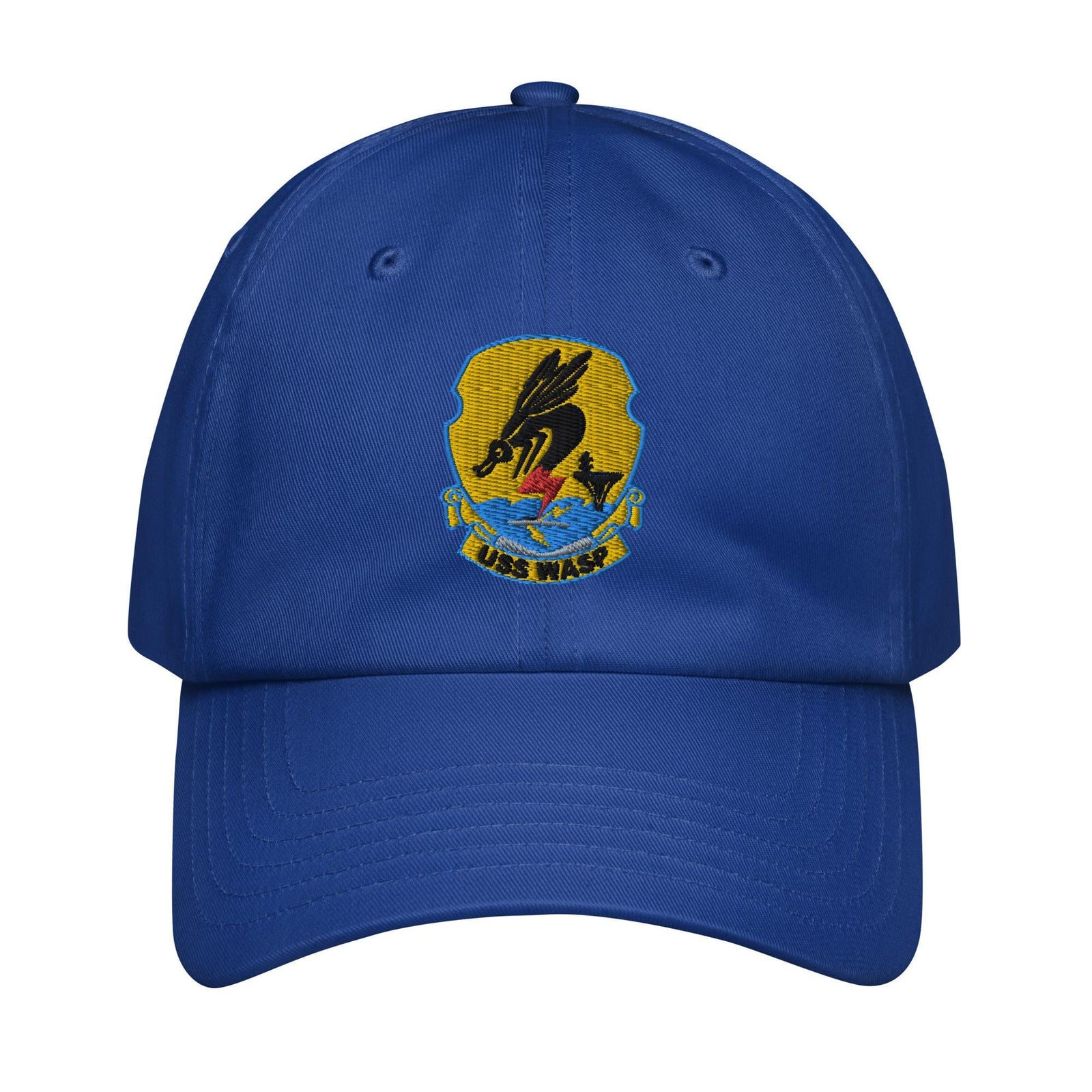 USS Wasp (CV-18) Embroidered Under Armour® Dad Hat Tactically Acquired Royal Blue  