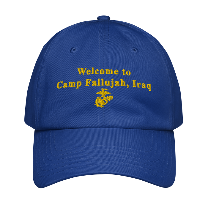 Welcome to Camp Fallujah Iraq USMC Under Armour® Hat Tactically Acquired Royal Blue  