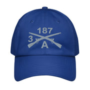 A CO. 3-187 INF RGT Embroidered Under Armour® Dad Hat Tactically Acquired Royal Blue