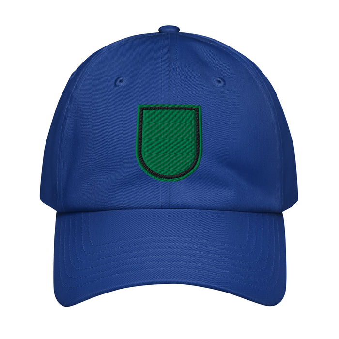 10th SFG (A) Beret Flash Embroidered Under Armour® Dad Hat Tactically Acquired Royal Blue