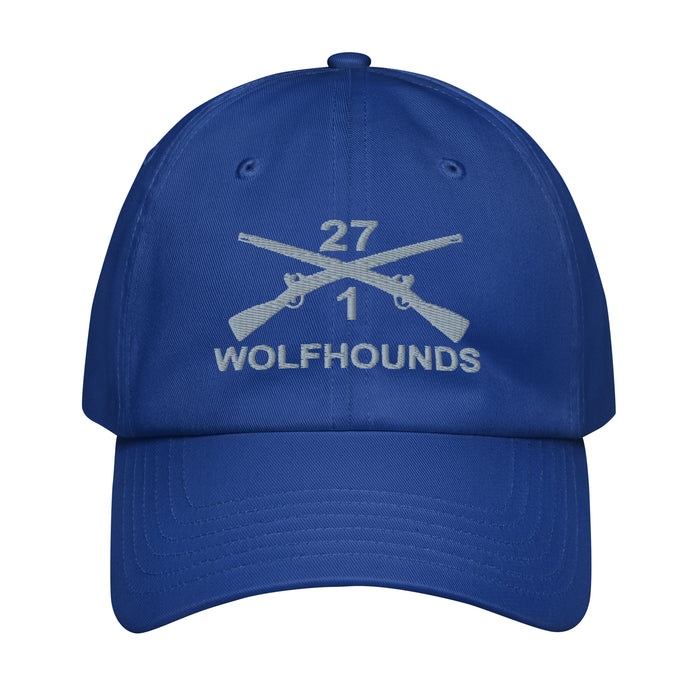 1-27th Infantry "Wolfhounds" Embroidered Under Armour® Dad Hat Tactically Acquired Royal Blue