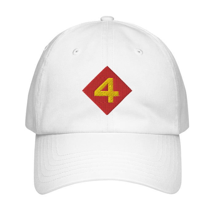 4th Marine Division Embroidered Under Armour® Dad Hat Tactically Acquired White  