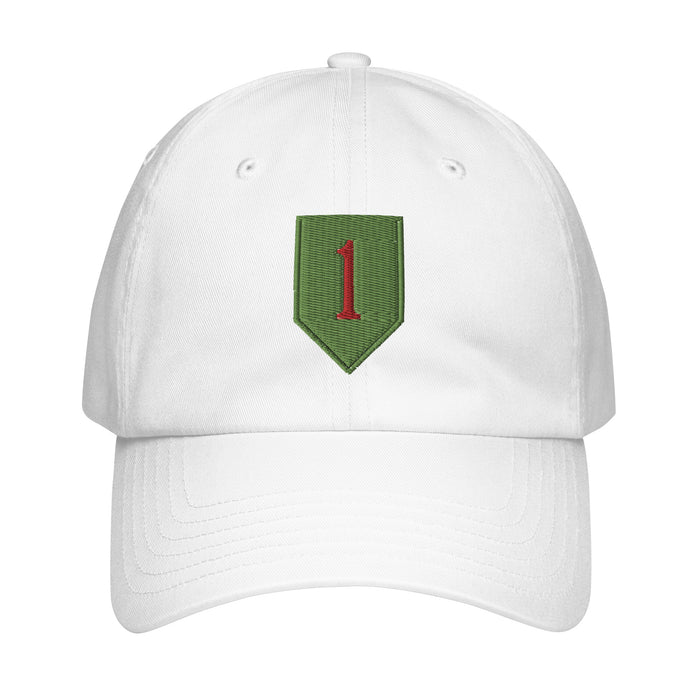 1st Infantry Division Embroidered Under Armour® Dad Hat Tactically Acquired White  