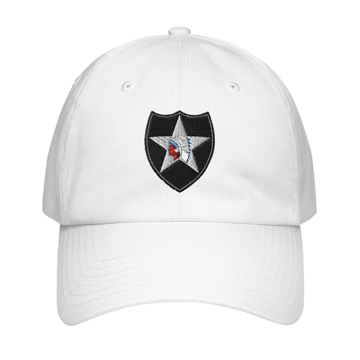 2nd Infantry Division Embroidered Under Armour® Dad Hat Tactically Acquired White  