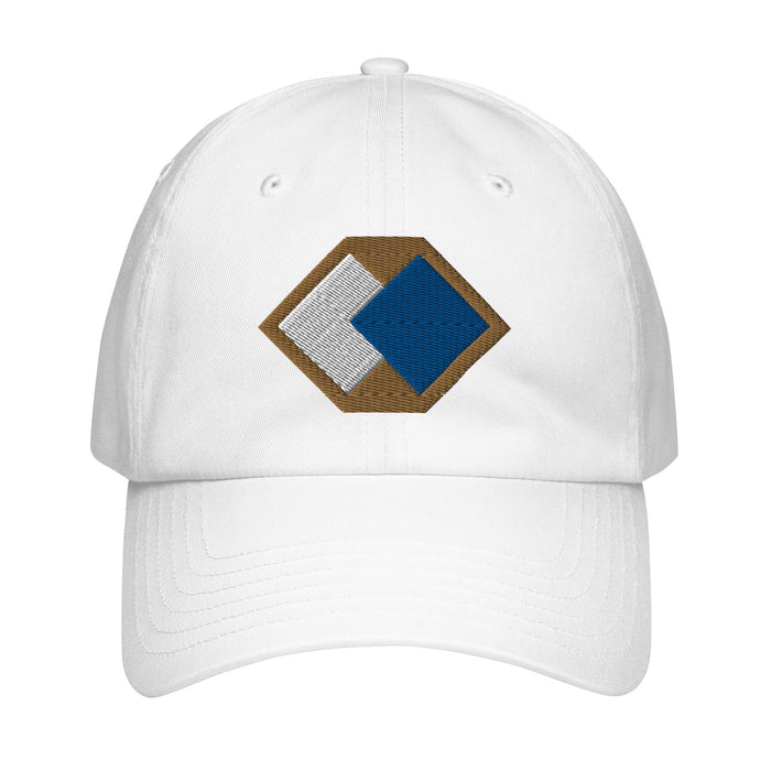 96th Infantry Division Embroidered Under Armour® Dad Hat Tactically Acquired White  