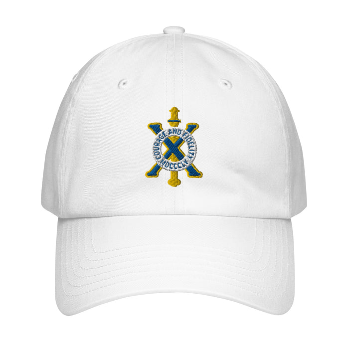 10th Infantry Regiment Embroidered Under Armour® Dad Hat Tactically Acquired White  