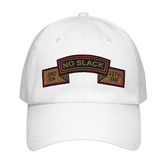 2-327 Infantry Regiment 'No Slack' Embroidered Under Armour® Dad Hat Tactically Acquired White  