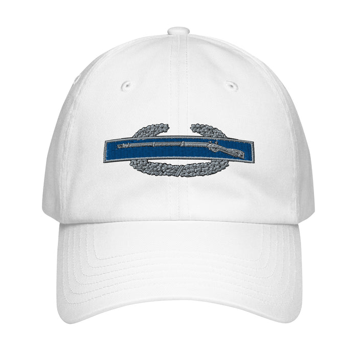 U.S. Army CIB Embroidered Under Armour® Dad Hat Tactically Acquired White  