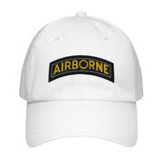 U.S. Army Airborne Tab Embroidered Under Armour® Dad Hat Tactically Acquired White  
