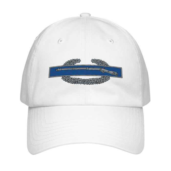 U.S. Army CIB Embroidered Airborne Tab Under Armour® Dad Hat Tactically Acquired White  