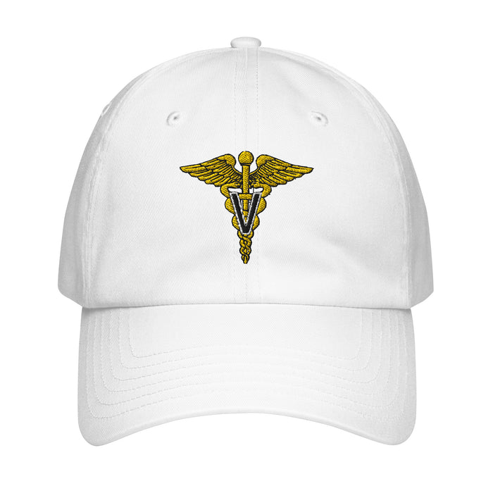 U.S. Army Veterinary Corps Embroidered Under Armour® Dad Hat Tactically Acquired White  