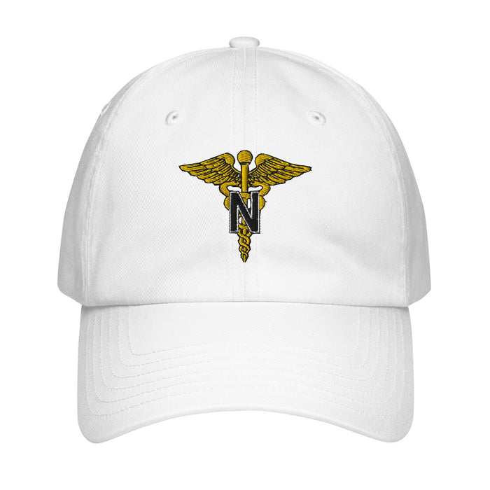 U.S. Army Nurse Corps Embroidered Under Armour® Dad Hat Tactically Acquired White  