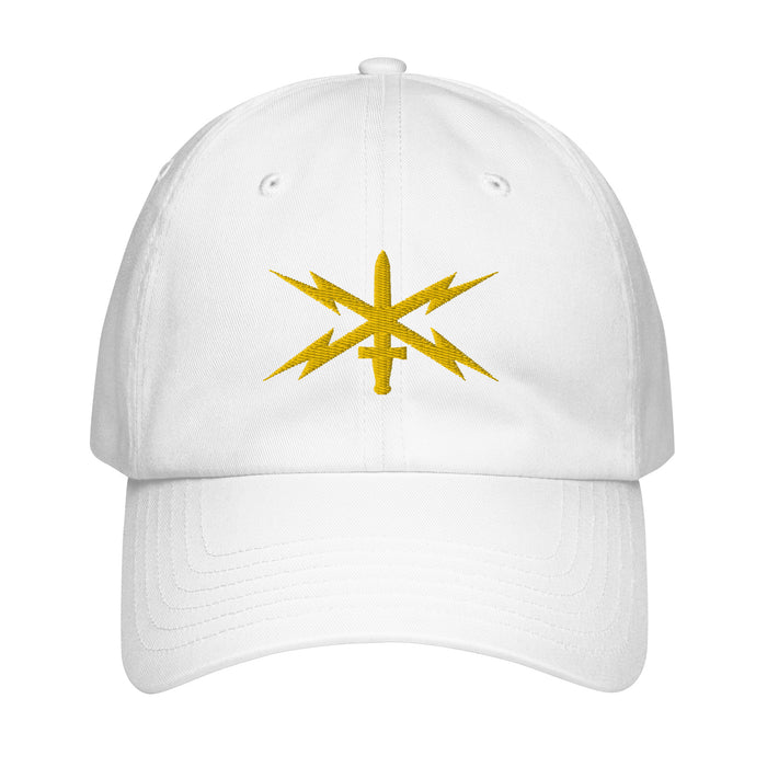 U.S. Army Cyber Corps Embroidered Under Armour® Dad Hat Tactically Acquired White  