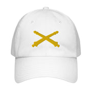 U.S. Army Field Artillery Embroidered Under Armour® Dad Hat Tactically Acquired White  