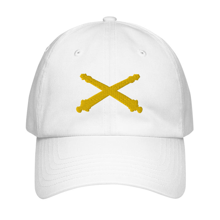 U.S. Army Field Artillery Embroidered Under Armour® Dad Hat Tactically Acquired White  