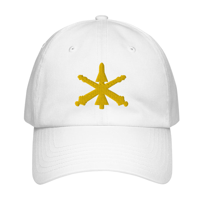 U.S. Army Air Defense Artillery Embroidered Under Armour® Dad Hat Tactically Acquired White  
