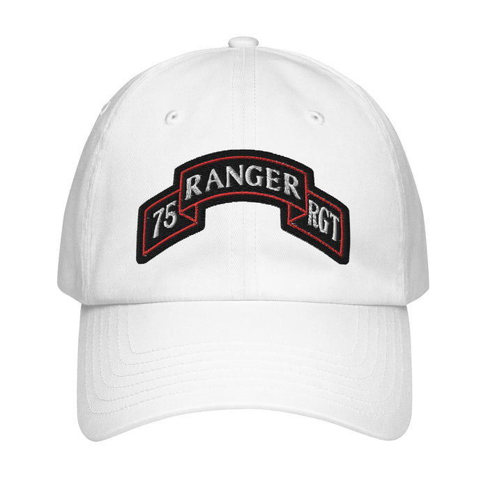 75th Ranger Regiment Tab Embroidered Under Armour® Dad Hat Tactically Acquired White  